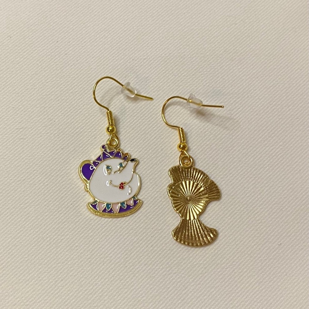 Handmade Beauty And The Beast Mrs Potts & Chip Earrings - Picture 2 of 2